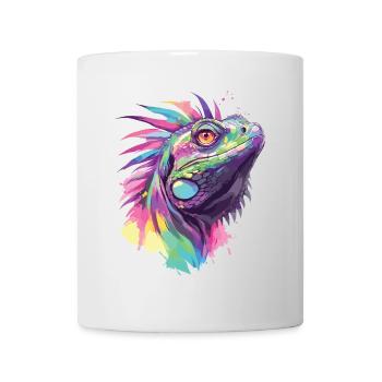 Leguan Echse Reptil Tier Natur Tropen Bunt Kunst - Tasse - Weiß - Vorne