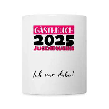 Jugendweihe 2025 Gästebuch Geschenk Mädchen Jungen - Tasse - Weiß - Vorne