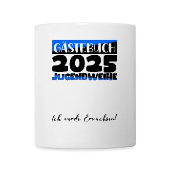 Jugendweihe 2025 Gästebuch Geschenk Mädchen Jungen - Tasse - Weiß - Vorne