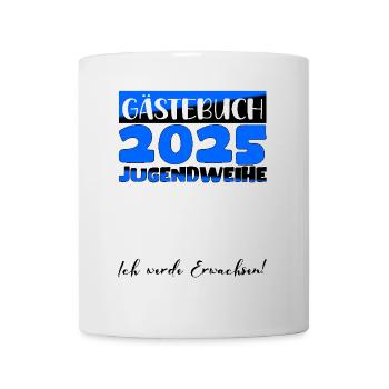Jugendweihe 2025 Gästebuch Geschenk Mädchen Jungen - Tasse - Weiß - Vorne
