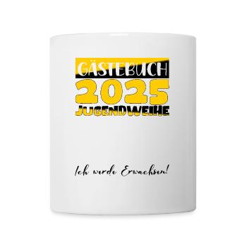 Jugendweihe 2025 Gästebuch Geschenk Mädchen Jungen - Tasse - Weiß - Vorne