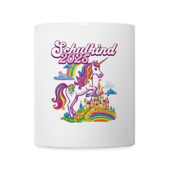 Schulkind 2025 Einhorn Einschulung Schule Schüler - Tasse - Weiß - Vorne