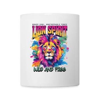 Lion Lion Head Predator Nature Wilderness Colorful Art - Mug - white - Front