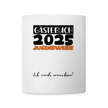 Jugendweihe 2025 Gästebuch Geschenk Mädchen Jungen - Tasse - Weiß - Vorne