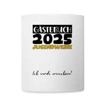 Jugendweihe 2025 Gästebuch Geschenk Mädchen Jungen - Tasse - Weiß - Vorne