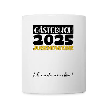 Jugendweihe 2025 Gästebuch Geschenk Mädchen Jungen - Tasse - Weiß - Vorne