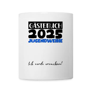 Jugendweihe 2025 Gästebuch Geschenk Mädchen Jungen - Tasse - Weiß - Vorne