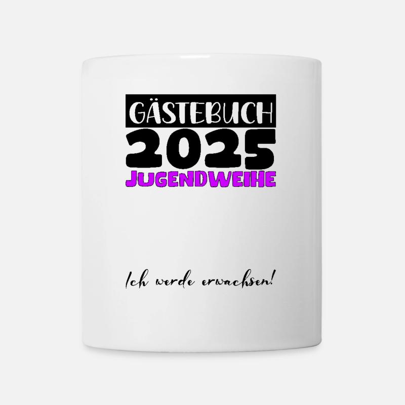 Jugendweihe 2025 Gästebuch Geschenk Mädchen Jungen - Tasse - Weiß