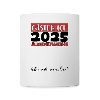 Jugendweihe 2025 Gästebuch Geschenk Mädchen Jungen - Tasse - Weiß - Vorne