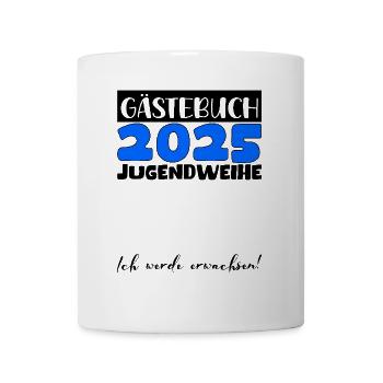 Jugendweihe 2025 Gästebuch Geschenk Mädchen Jungen - Tasse - Weiß - Vorne