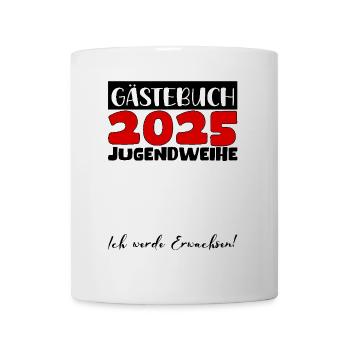 Jugendweihe 2025 Gästebuch Geschenk Mädchen Jungen - Tasse - Weiß - Vorne