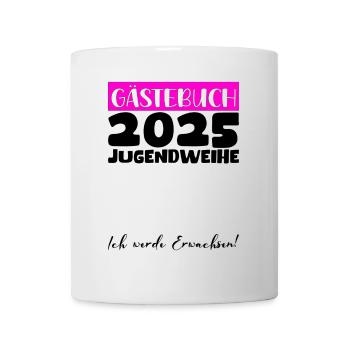 Jugendweihe 2025 Gästebuch Geschenk Mädchen Jungen - Tasse - Weiß - Vorne