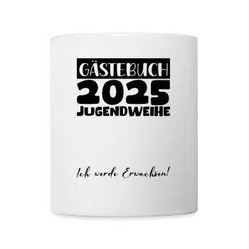 Jugendweihe 2025 Gästebuch Geschenk Mädchen Jungen - Tasse - Weiß - Vorne