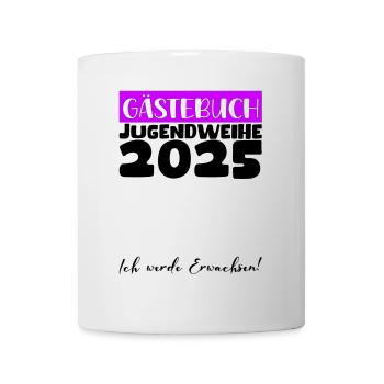 Jugendweihe 2025 Gästebuch Geschenk Mädchen Jungen - Tasse - Weiß - Vorne