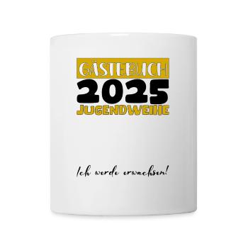 Jugendweihe 2025 Gästebuch Geschenk Mädchen Jungen - Tasse - Weiß - Vorne
