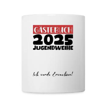Jugendweihe 2025 Gästebuch Geschenk Mädchen Jungen - Tasse - Weiß - Vorne