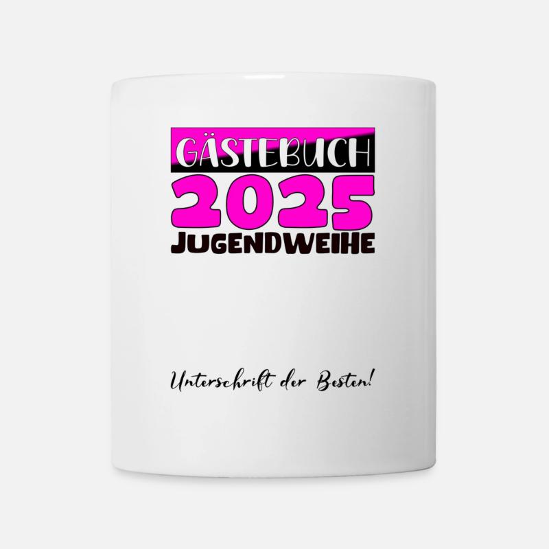 Jugendweihe 2025 Gästebuch Geschenk Mädchen Jungen - Tasse - Weiß