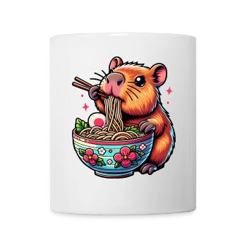 Mignon Kawaii Capybara Ramen Anime - Mug blanc - blanc - Devant