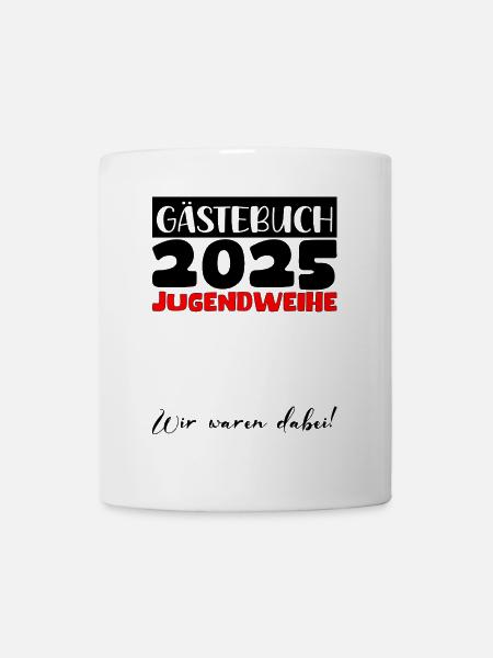 Jugendweihe 2025 Gästebuch Geschenk Mädchen Jungen - Tasse - Weiß
