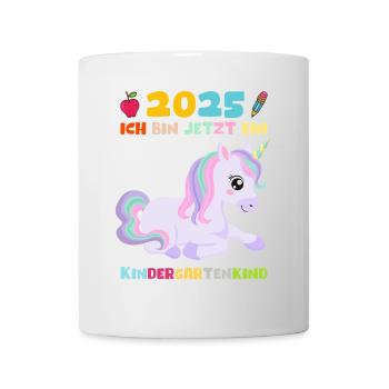 Kindergarten 2025 Mädchen Geschenk Kita 2025 Deko - Tasse - Weiß - Vorne