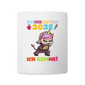 Kindergarten 2025 Mädchen Geschenk Kita 2025 Deko - Tasse - Weiß - Vorne