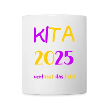 Abschied Kindergarten 2025 Geschenk Mädchen Jungen - Tasse - Weiß - Vorne