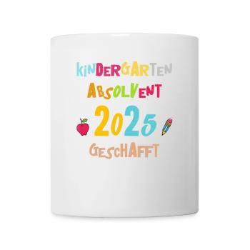 Abschied Kindergarten 2025 Geschenk Mädchen Jungen - Tasse - Weiß - Vorne