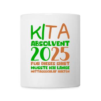 Abschied Kindergarten 2025 Geschenk Mädchen Jungen - Tasse - Weiß - Vorne