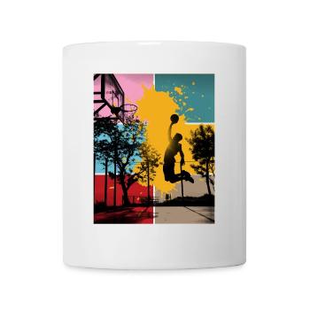 Basketball Basketballer Spieler Fan Vintage Retro - Tasse - Weiß - Vorne