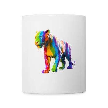 Farbspritzer Tiger mit Lebendigen Farben und - Tasse - Weiß - Vorne