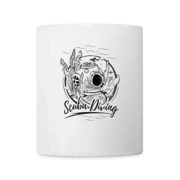 Diving Helmet Drawing - Diving, Shark - Mug - white - Front