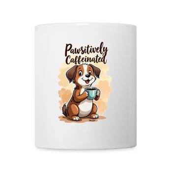 Pawsitively Caffeinated Cute Coffee Dog - Tasse - Weiß - Vorne