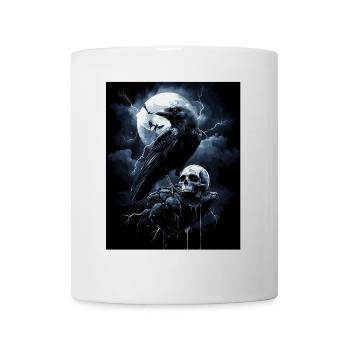 Raven Skull Moon Dark Gothic Black Crow - Mug - white - Front