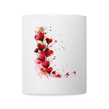 Herzen Herzmotiv Rot Liebe Romantisch Valentinstag - Tasse - Weiß - Vorne