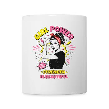 Femme Pop Art Girl Power Girl Power Girl Strong - Mug blanc - blanc - Devant