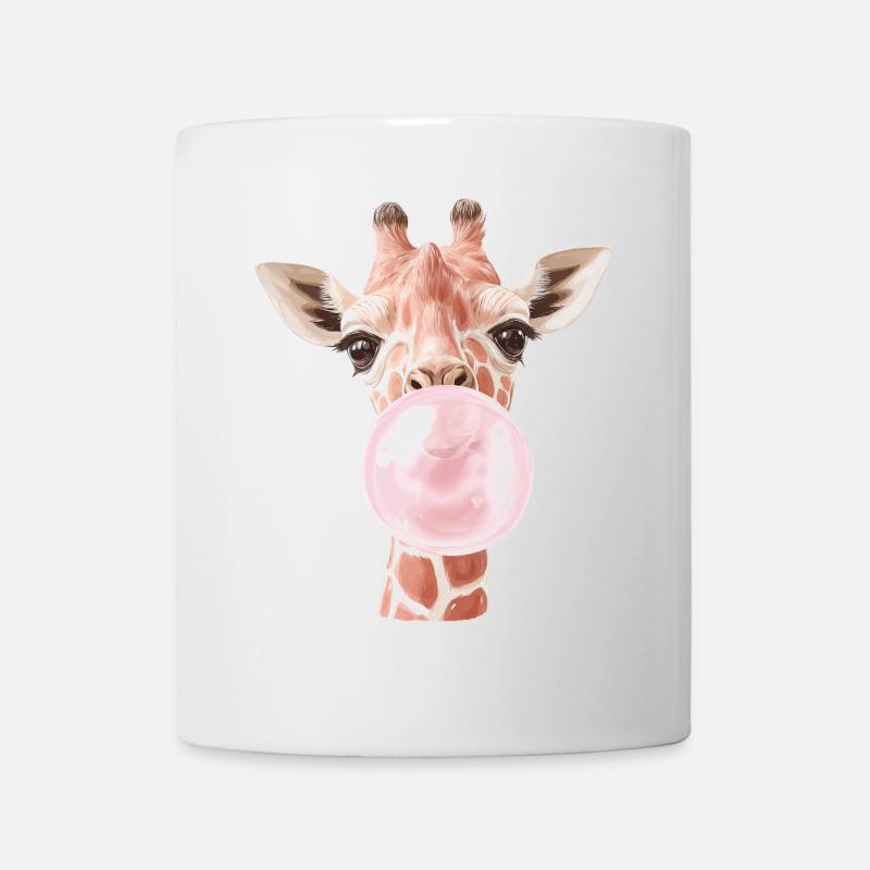 Lustige Giraffe Kaugummi Blase - Tasse - Weiß