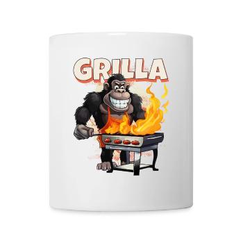 Grillen Grilla Griller Gorilla BBQ Spruch Lustig - Tasse - Weiß - Vorne