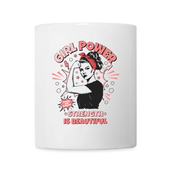 Femme Pop Art Girl Power Girl Power Girl Strong - Mug blanc - blanc - Devant