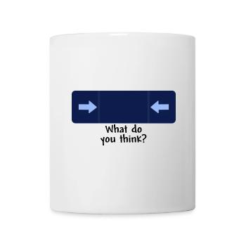 Que pensez-vous noir - Mug blanc - blanc - Devant