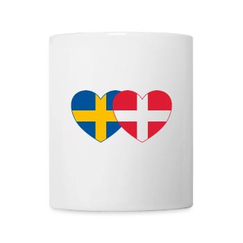 Suède Danemark Drapeau Coeur - Mug blanc - blanc - Devant