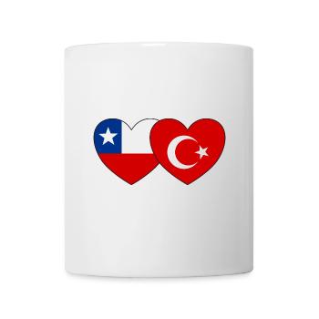 Chile Türkei Flagge Herz - Tasse - Weiß - Vorne