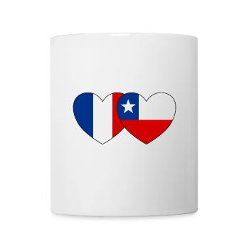 Frankreich Chile Flagge Herz - Tasse - Weiß - Vorne