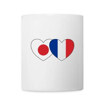 Japon France Flag Coeur - Mug blanc - blanc - Devant