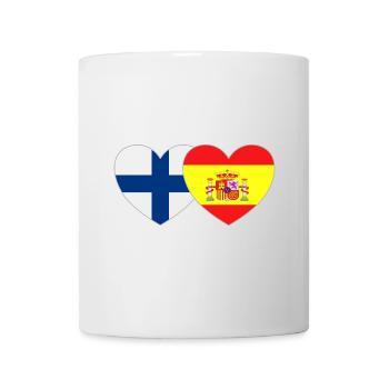 Finlande Espagne Drapeau Coeur - Mug blanc - blanc - Devant