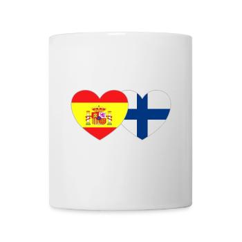 Espagne Finlande Flag Coeur - Mug blanc - blanc - Devant