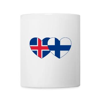 Islande Finlande Flag Coeur - Mug blanc - blanc - Devant