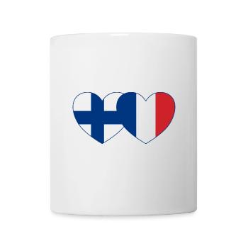 Finlande France Flag Coeur - Mug blanc - blanc - Devant