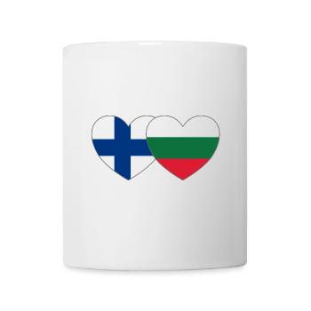 Finland Bulgaria Flag Heart - Mug - white - Front