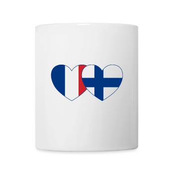 France Finlande Flag Coeur - Mug blanc - blanc - Devant