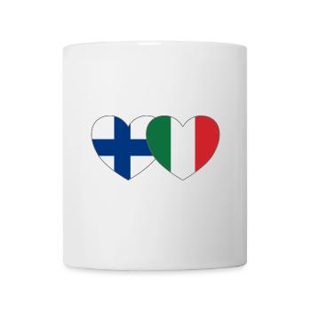 Finland Italy Flag Heart - Mug - white - Front